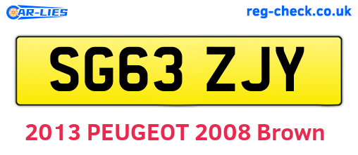 SG63ZJY are the vehicle registration plates.