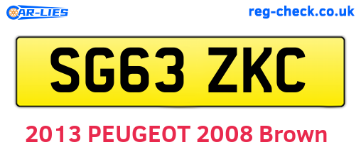SG63ZKC are the vehicle registration plates.