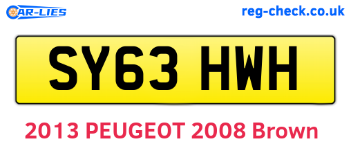 SY63HWH are the vehicle registration plates.