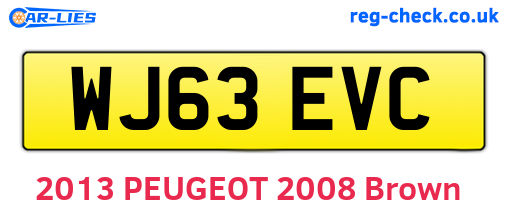 WJ63EVC are the vehicle registration plates.