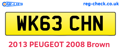 WK63CHN are the vehicle registration plates.