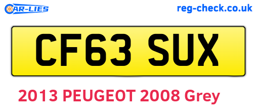 CF63SUX are the vehicle registration plates.
