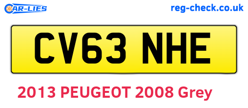 CV63NHE are the vehicle registration plates.