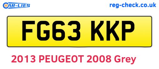 FG63KKP are the vehicle registration plates.