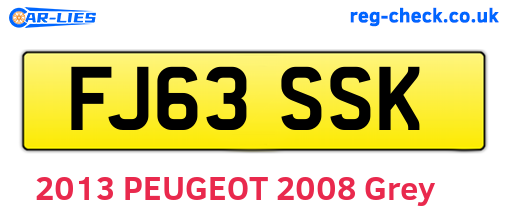FJ63SSK are the vehicle registration plates.