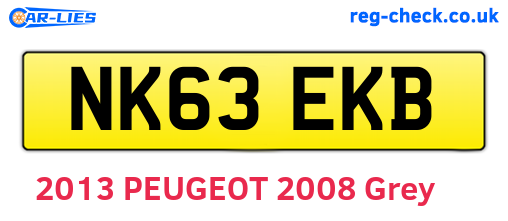 NK63EKB are the vehicle registration plates.