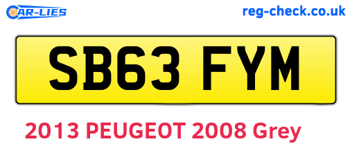 SB63FYM are the vehicle registration plates.
