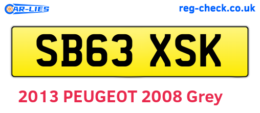 SB63XSK are the vehicle registration plates.