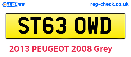 ST63OWD are the vehicle registration plates.