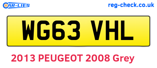 WG63VHL are the vehicle registration plates.