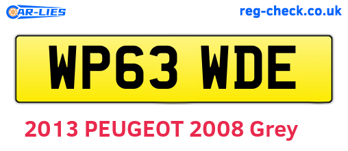 WP63WDE are the vehicle registration plates.