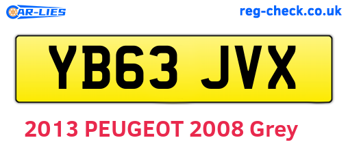 YB63JVX are the vehicle registration plates.