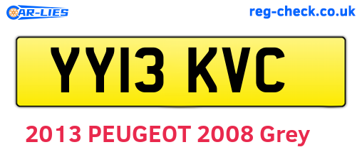 YY13KVC are the vehicle registration plates.
