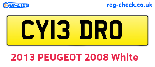 CY13DRO are the vehicle registration plates.