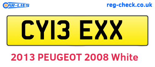 CY13EXX are the vehicle registration plates.