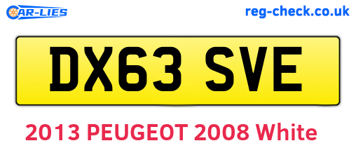 DX63SVE are the vehicle registration plates.