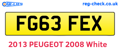 FG63FEX are the vehicle registration plates.