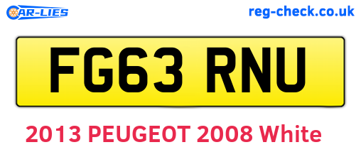 FG63RNU are the vehicle registration plates.