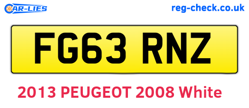 FG63RNZ are the vehicle registration plates.