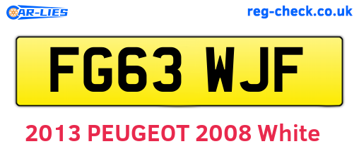 FG63WJF are the vehicle registration plates.