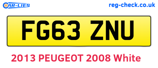 FG63ZNU are the vehicle registration plates.