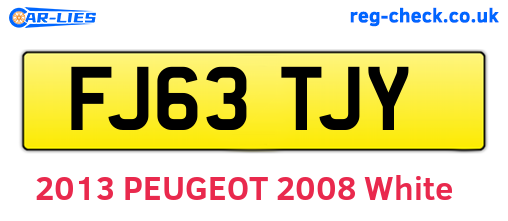 FJ63TJY are the vehicle registration plates.