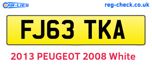 FJ63TKA are the vehicle registration plates.