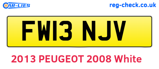 FW13NJV are the vehicle registration plates.