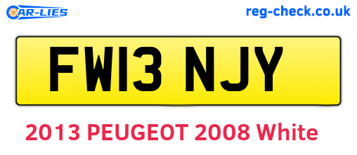 FW13NJY are the vehicle registration plates.