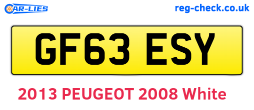 GF63ESY are the vehicle registration plates.