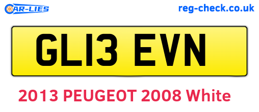 GL13EVN are the vehicle registration plates.
