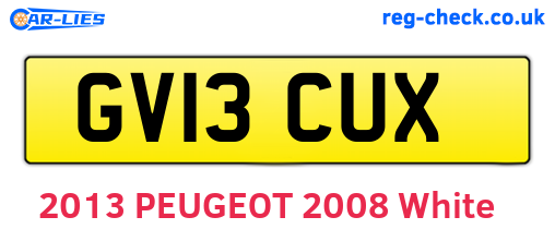 GV13CUX are the vehicle registration plates.
