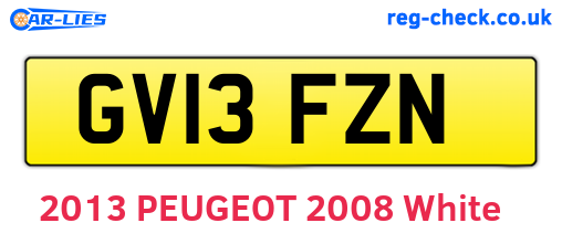 GV13FZN are the vehicle registration plates.