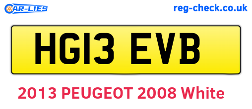 HG13EVB are the vehicle registration plates.
