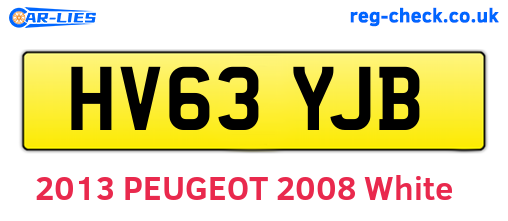 HV63YJB are the vehicle registration plates.