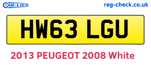 HW63LGU are the vehicle registration plates.