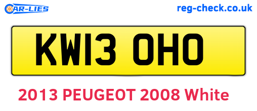 KW13OHO are the vehicle registration plates.