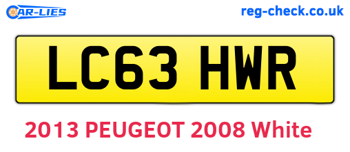 LC63HWR are the vehicle registration plates.