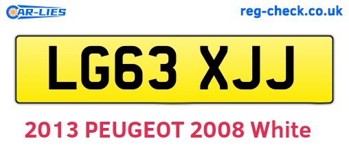 LG63XJJ are the vehicle registration plates.