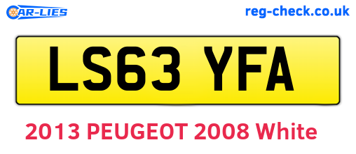 LS63YFA are the vehicle registration plates.