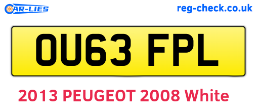 OU63FPL are the vehicle registration plates.
