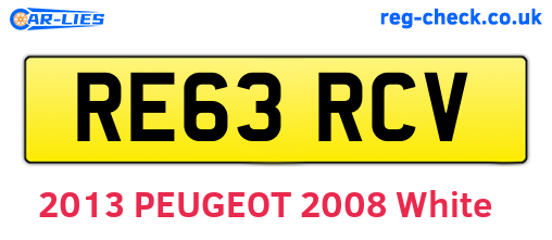 RE63RCV are the vehicle registration plates.