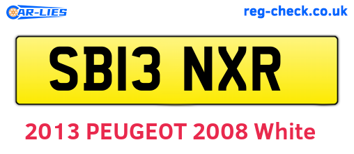 SB13NXR are the vehicle registration plates.