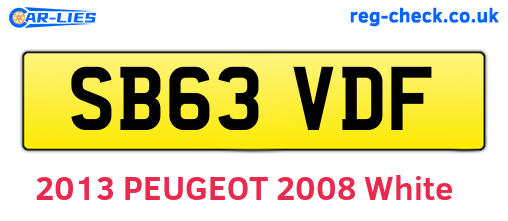 SB63VDF are the vehicle registration plates.
