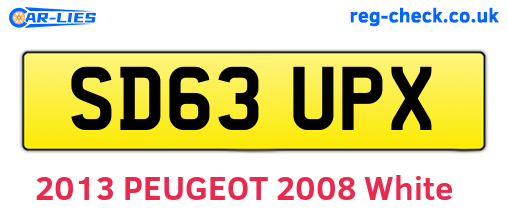 SD63UPX are the vehicle registration plates.