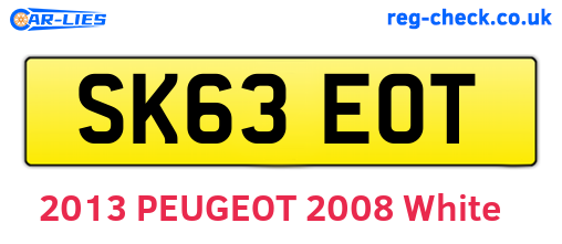 SK63EOT are the vehicle registration plates.