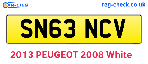 SN63NCV are the vehicle registration plates.
