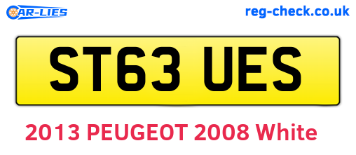 ST63UES are the vehicle registration plates.