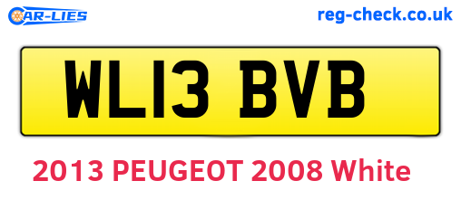 WL13BVB are the vehicle registration plates.