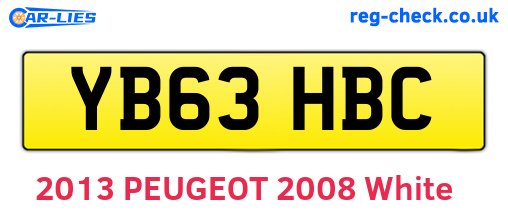 YB63HBC are the vehicle registration plates.